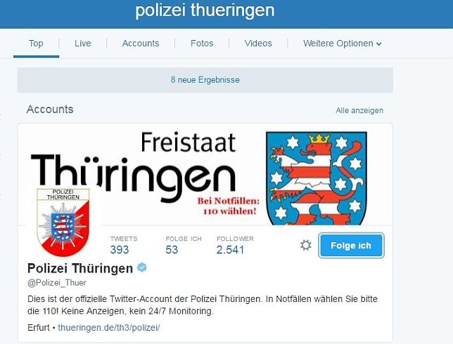 Bild: Th&uuml;ringer Polizei auf Twitter