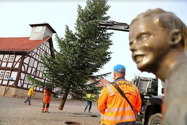 Bild: Weihnachtsbaum aufgestellt