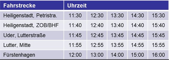 Bild: Fahrplan