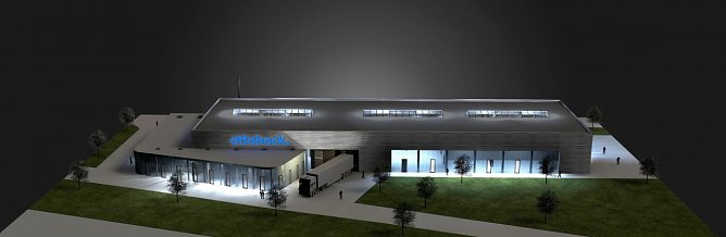 So wird das Werk II aussehen bei Nacht (Foto: Rainer Fritz, Ottobock)