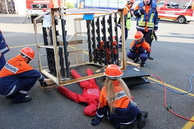 Übung Arbeitsunfall (Foto: Feuerwehr Heiligenstadt) Übung Arbeitsunfall (Foto: Feuerwehr Heiligenstadt)