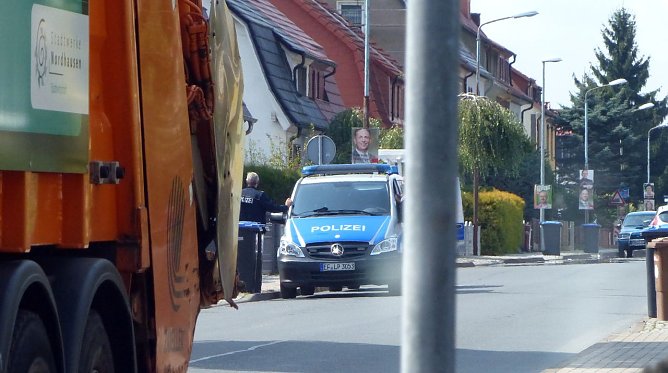 Polizeieinsatz in der Freiheitsstra&szlig;e (Foto: nnz)