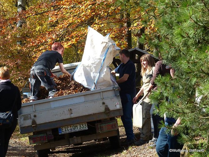 Laub sammeln (Foto: Wolfgang Stenzel)