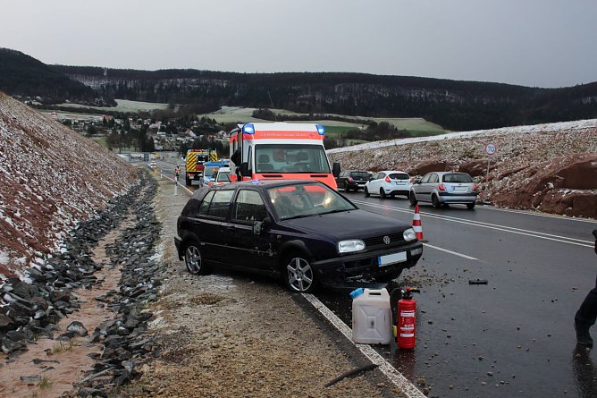 Unfall auf Westspange (Foto: Feuerwehr Heiligenstadt)