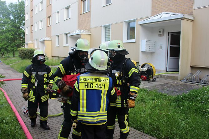 Brand im Treppenhaus (Foto: Feuerwehr Heiligenstadt) Brand im Treppenhaus (Foto: Feuerwehr Heiligenstadt)