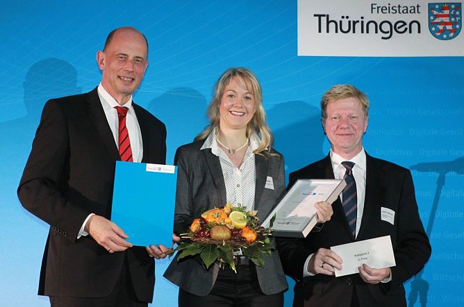 Ina G&ouml;bel erhielt Gr&uuml;nderpreis in der Kategorie Gelungene Unternehmensnachfolge (Foto: Wirtschaftsministerium)