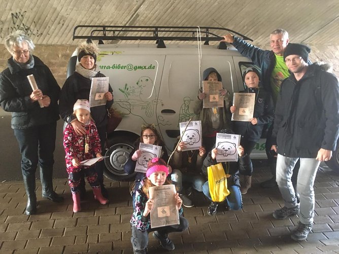 Biberexkursion (Foto: Thomas Wiechmann & Stephanie Hellmann)