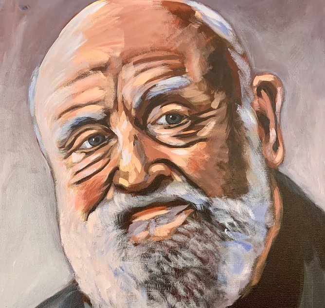 Rolf Hoppe von Herrn Schneider gemalt.  (Foto: S. Banner)