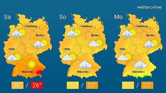 Wetterkarte (Foto: WeterOnline)