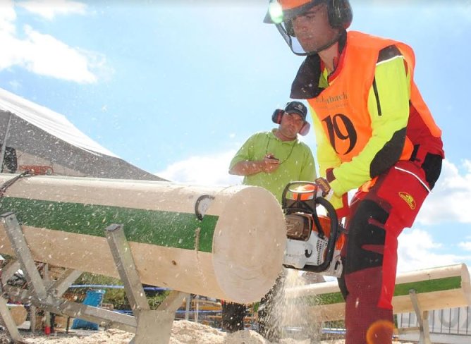 Spektakul&auml;re Waldarbeitsmeisterschaften verbinden den Forstwirt-Beruf mit Hochleistungssport und gewinnen in den letzten Jahren deutlich an Popularit&auml;t (Foto: Dr. Horst Spro&szlig;mann)