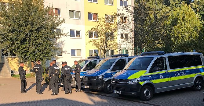 Polizeieinsatz in der G&uuml;ntherstra&szlig;e (Foto: S.Dietzel)