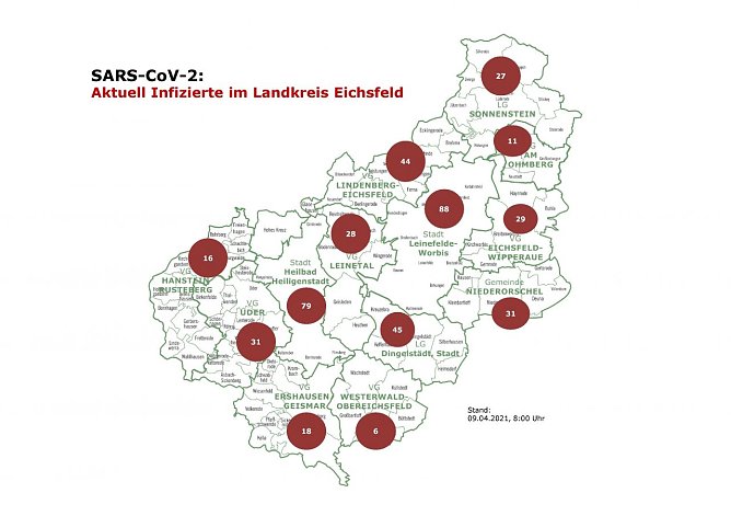 Aktuelle Entwicklung, Fallzahlen (Foto: Landkreis Eichsfeld) Aktuelle Entwicklung, Fallzahlen (Foto: Landkreis Eichsfeld)