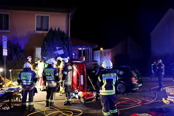 Verkehrsunfall in der Wolfstra&szlig;e (Foto: Feuerwehr Heiligenstadt)