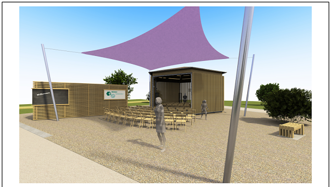 Der ökumenische Kirchenpavillon zur LGS 2026 (Foto: Stadt Leinefelde-Worbis) Der ökumenische Kirchenpavillon zur LGS 2026 (Foto: Stadt Leinefelde-Worbis)