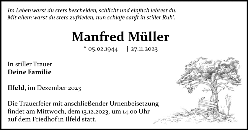 Traueranzeige (Foto: Schade)