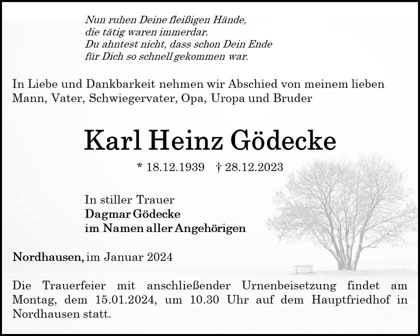 Traueranzeige (Foto: Schade )