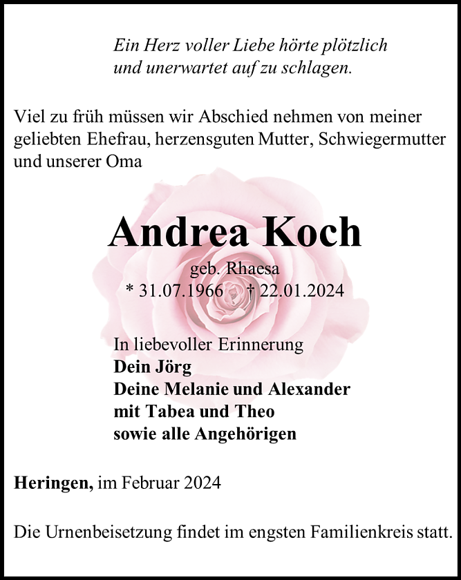 Traueranzeige (Foto: Bestattungshaus Eckhard Schade)