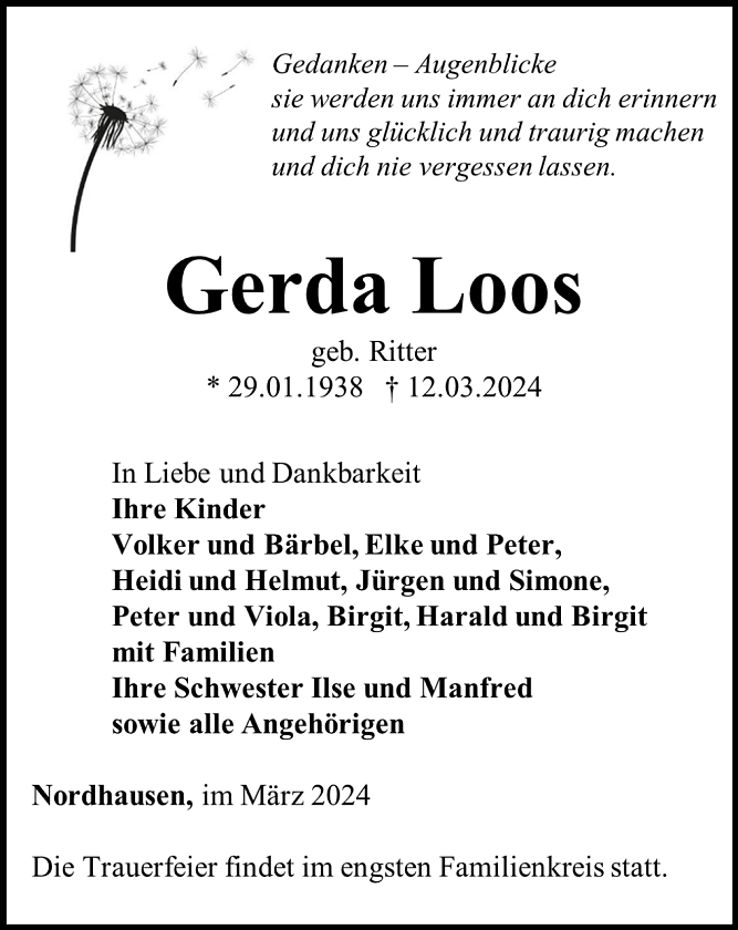 Traueranzeige (Foto: Schade)