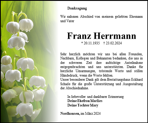 Danksagung (Foto: Schade)