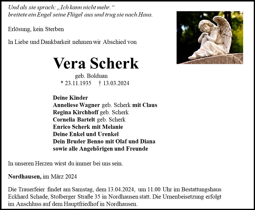 Traueranzeige (Foto: Schade)