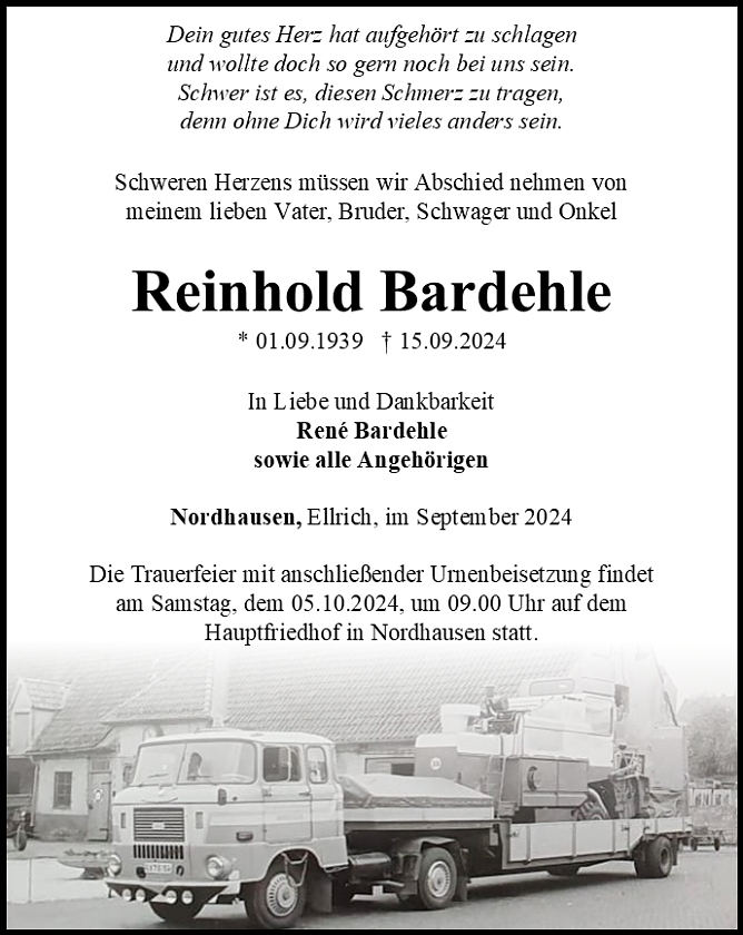 Traueranzeige (Foto: Bestattungshaus Eckhard Schade)