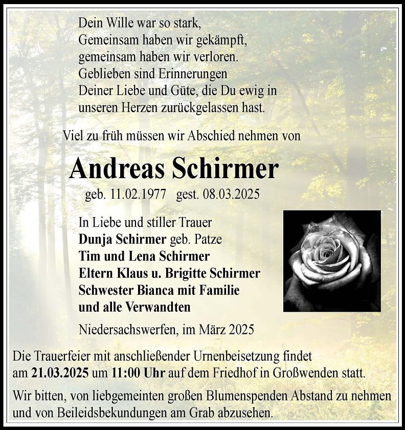 Traueranzeige (Foto: Kramer)