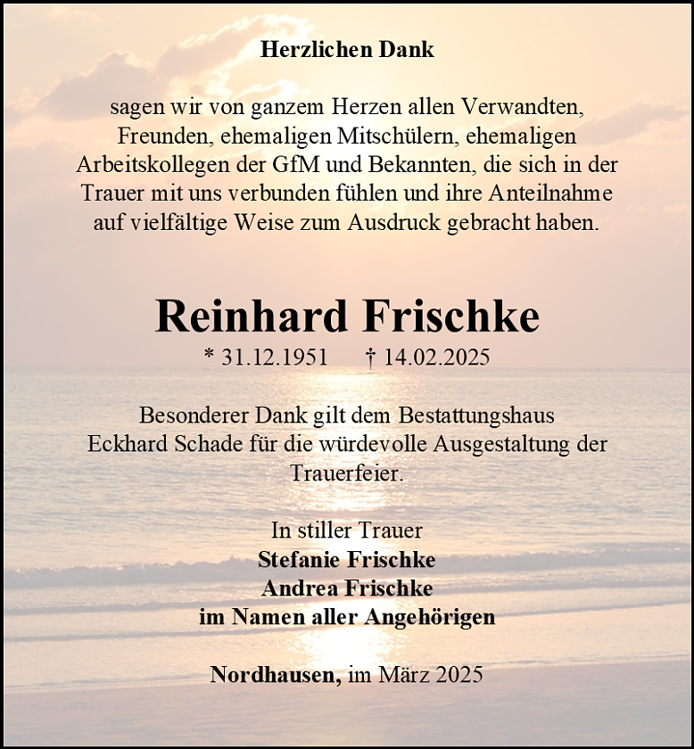 Danksagung (Foto: Bestattungshaus Eckhard Schade)