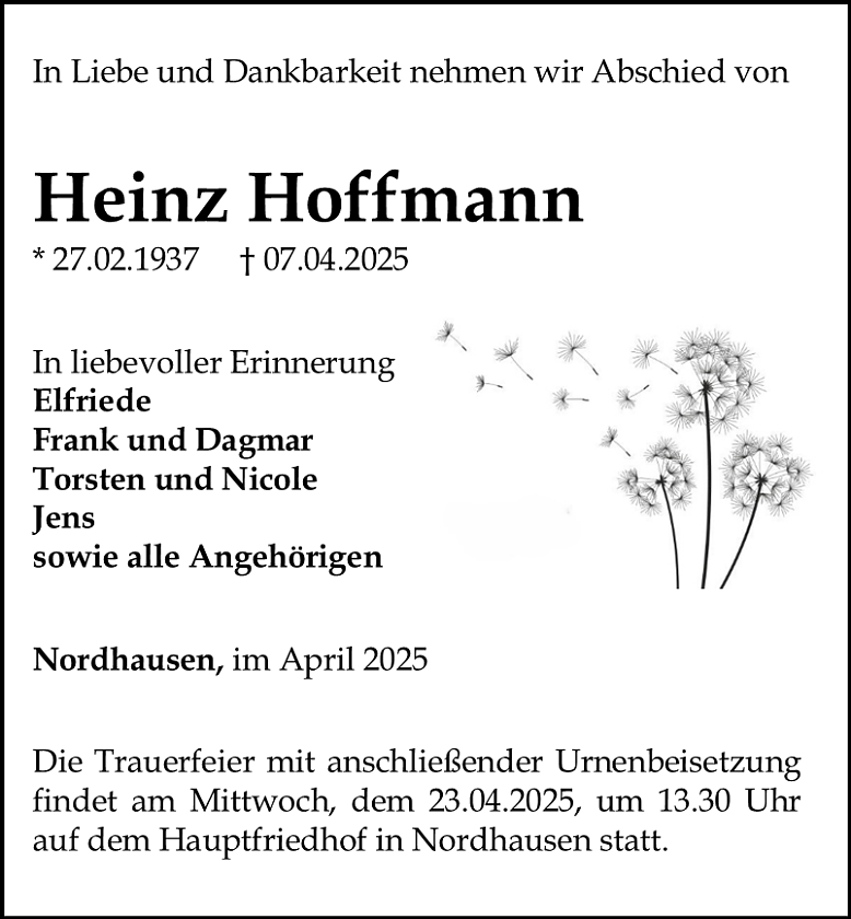 Traueranzeige (Foto: Bestattungshaus Schade)