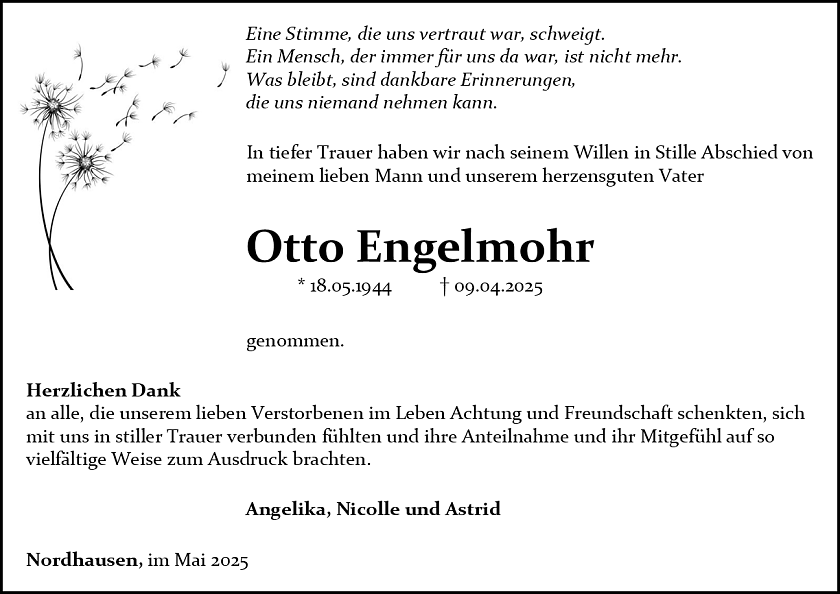 Danksagung (Foto: Bestattungshaus Schade)