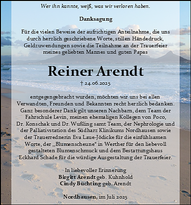 Danksagung (Foto: Bestattungshaus Eckhard Schade)