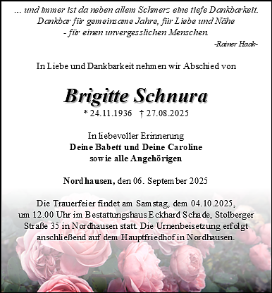 Traueranezige (Foto: Bestattungshaus Eckhard Schade)