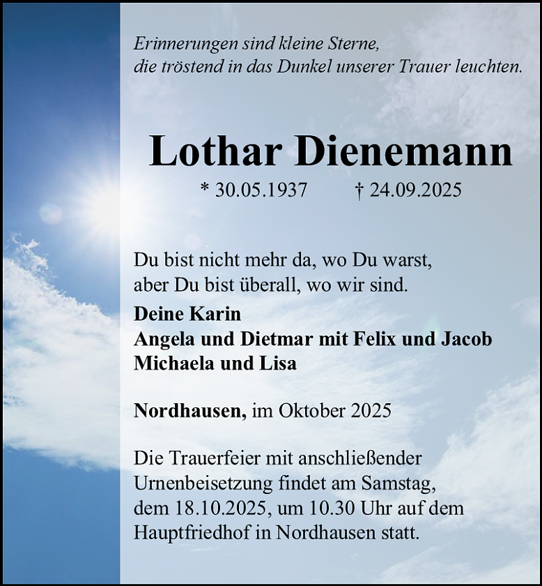 Traueranzeige (Foto: Schade)