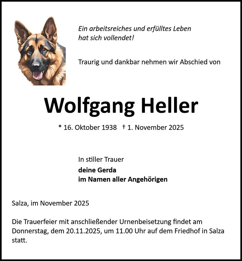 Traueranzeige (Foto: Bestattung Baumgarten)