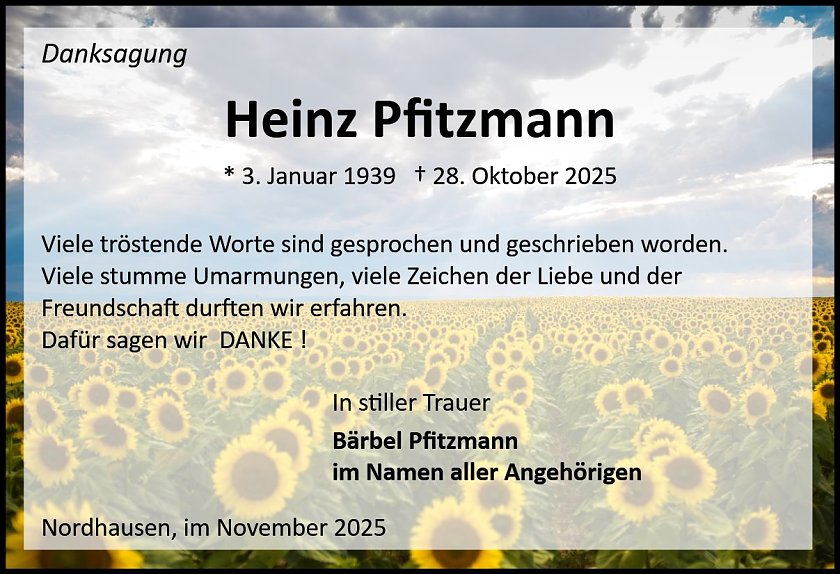 Danksagung (Foto: Bestattung Baumgarten)