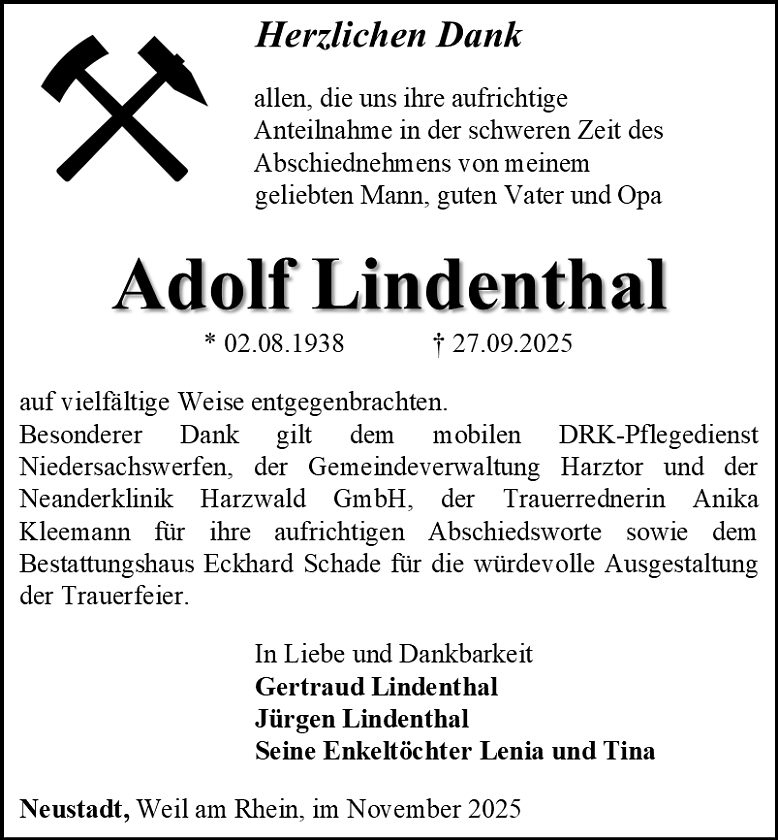 Danksagung (Foto: Schade)