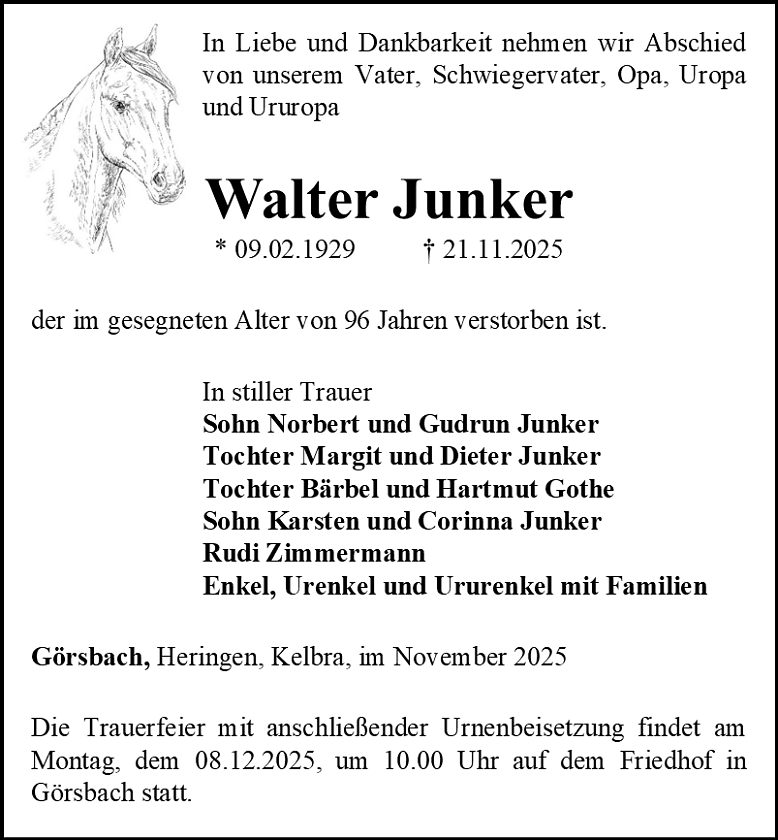 Traueranzeige (Foto: Schade)