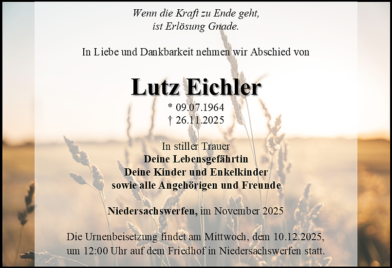 Traueranzeige (Foto: Schade)