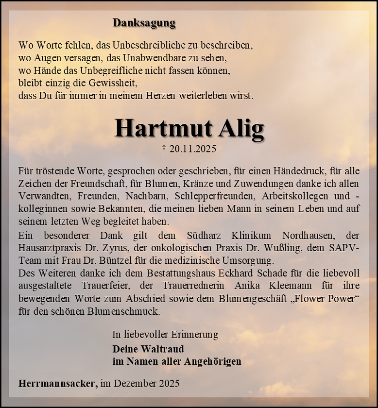 Danksagung (Foto: Schade)