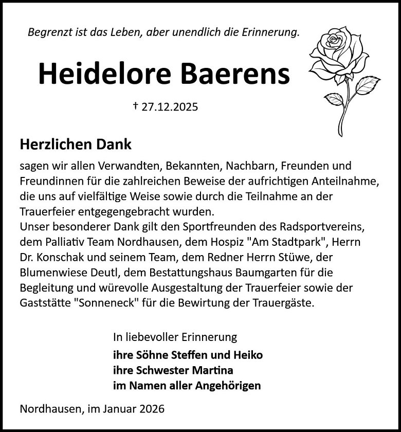 Danksagung (Foto: Bestattung Baumgarten)