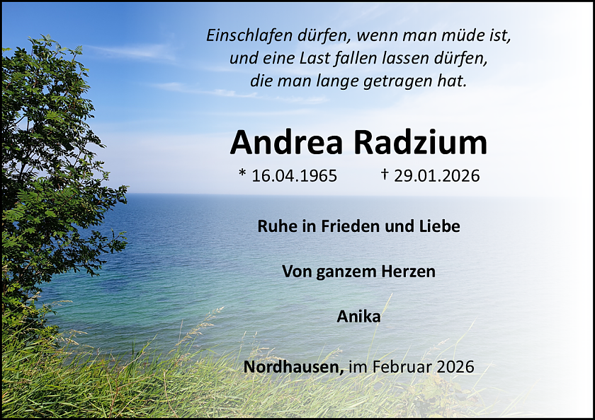 Traueranzeige (Foto: Schade)