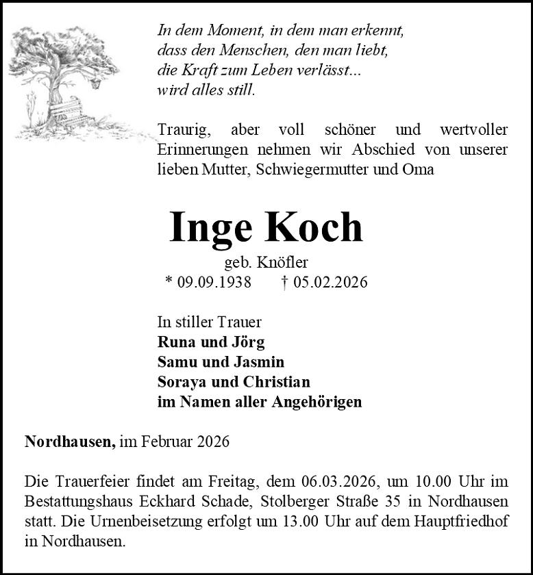 Traueranzeige (Foto: Schade)