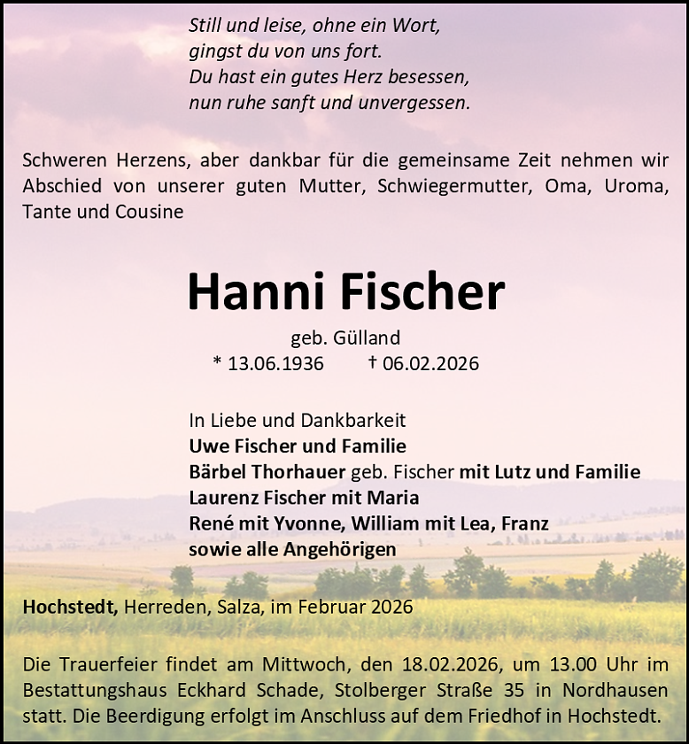 Traueranzeige (Foto: Schade)