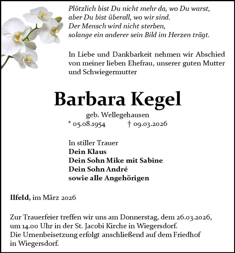 Traueranzeige (Foto: Schade)