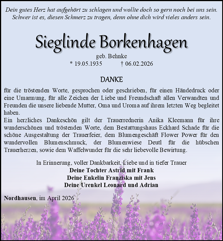 Danksagung (Foto: Schade)