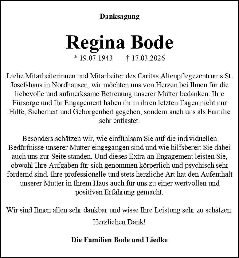 Danksagung (Foto: Schade)