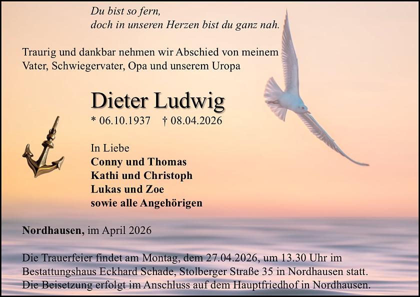 Traueranzeige (Foto: Schade)