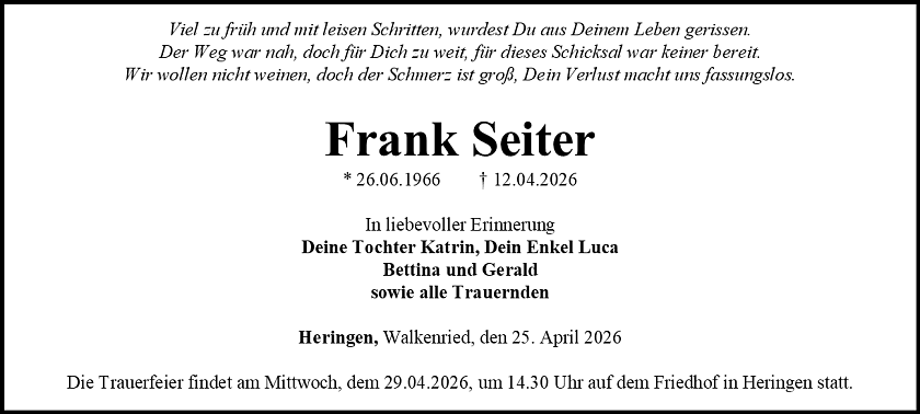 Traueranzeige (Foto: Schade)