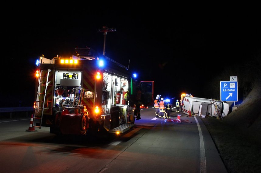 Unfall auf der Autobahn A 38