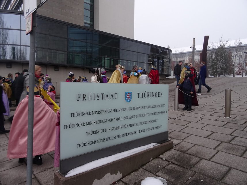 Eichsfelder Sternsinger zum Empfang in der Staatskanzlei