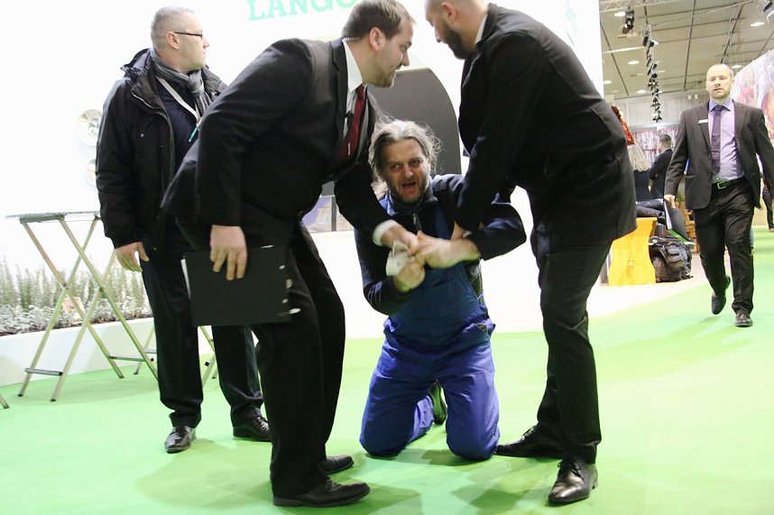 Protest bei Gr&uuml;ner Woche